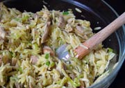 Orzo Pasta Salad with Chicken and Leeks