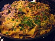 Pappardelle with Mushrooms and Tomato Cream Sauce