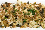 Roasted Cauliflower with Black Olives and Bread Crumbs