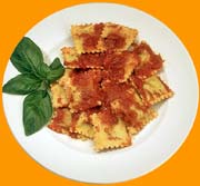 Caciotta Cheese Ravioli With Basil and Tomato