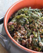 Braised Lentils with Spinach