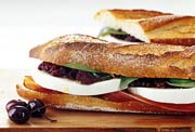 Mozzarella, Prosciutto and Tapenade Sandwiches